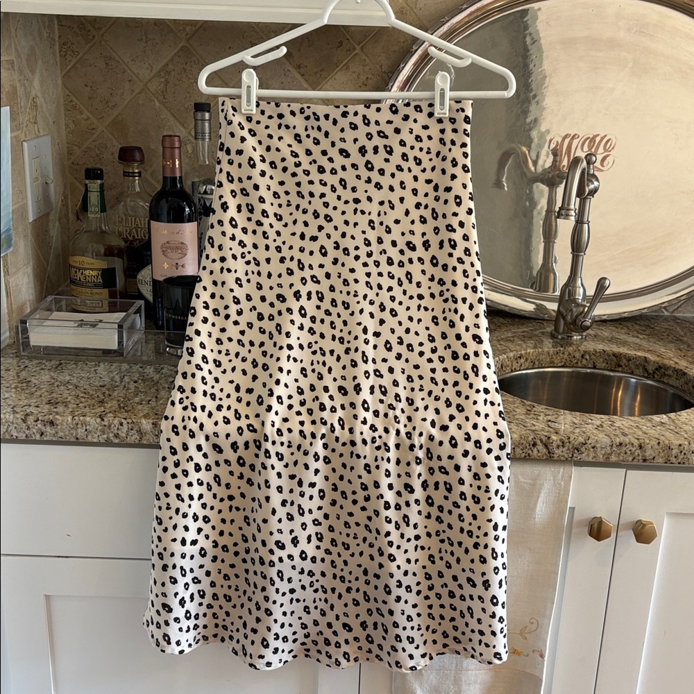 Ellison Cream and Black Leopard Maxi Skirt